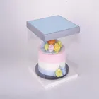 Wholesale cake box clear / packaging box PET plastic and paper cake box