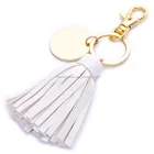 promotional key chain custom leather tassel keychain
