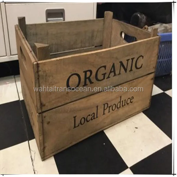 large vintage wooden box timber rustic industrial display crate