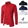Hot Selling Custom Logo 100%Cotton Stand Collar Long Sleeves Men's Dress Shirts