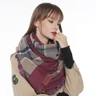 Fashion Custom Design Colorful Solid Plaid Acrylic Cashmere Wool Scarf