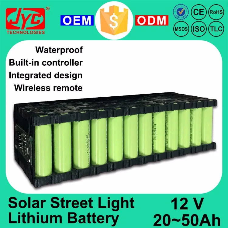 12V 20Ah~50Ah Control Integrated Waterproof Rechargeable Lithium Battery box Pack use for 30W 40W 60W Solar Led Street Light