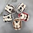 Cartoon cute little hedgehog rabbit fur key chain