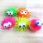 Promotional Soft Plastic TPR Big Eyes Monster Spiky Flashing Puffer Ball for capsule toy vending machine 6181122-21