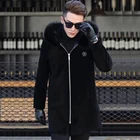 real fox fur collar mens winter coats sheep's wool coats