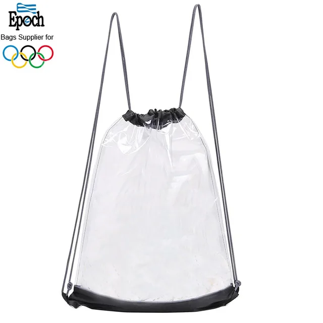 wholesale promotional security pvc clear drawstring bag,clear