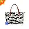 Custom Skull Printed Handbag Foldable Zipper Tote Bag Women Waterproof Outdoor Beach Bag