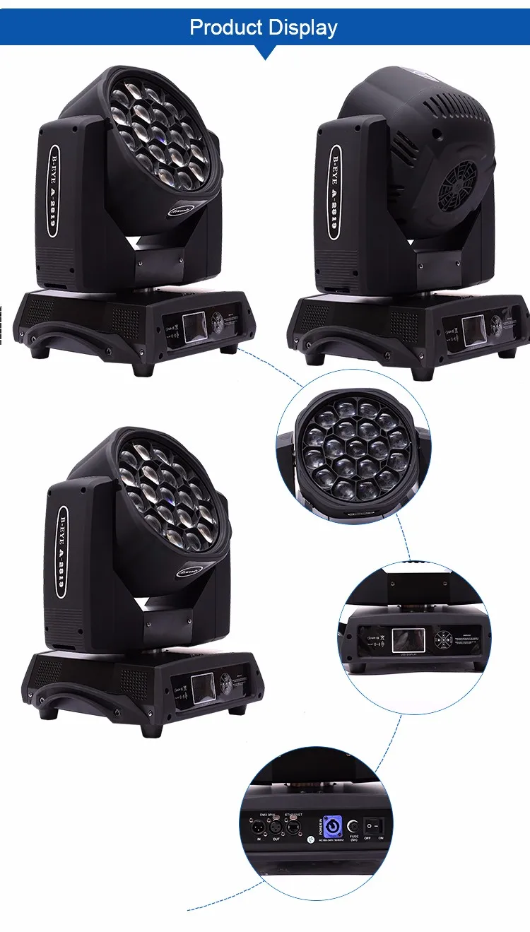 Professional China DMX 19*15w beam b eye k10 led clay paky bee eye beam moving head light
