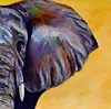 Black big elephant ears mouth long teeth handmade classic decoration oil painting in canvas