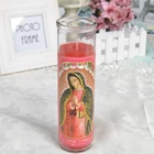 Religious Candle In Glass Jar, 7 Days Candle, Catholic Candles In Glass Jar