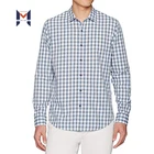 Plaid Custom Blue Oxford Latest Check Shirt Designs For Men
