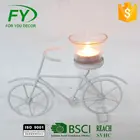 CH-31413 Clear Glass Bicycle Metal Candle Holder