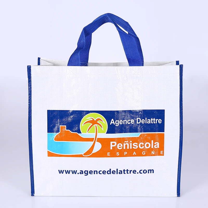 promotional laminated polypropylene pp woven bag shopping tote