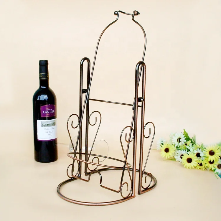 3L 5L Custom Size Cradle Wine Holder Iron Whiskey Wine Water Bottle Cradle with Gold Color