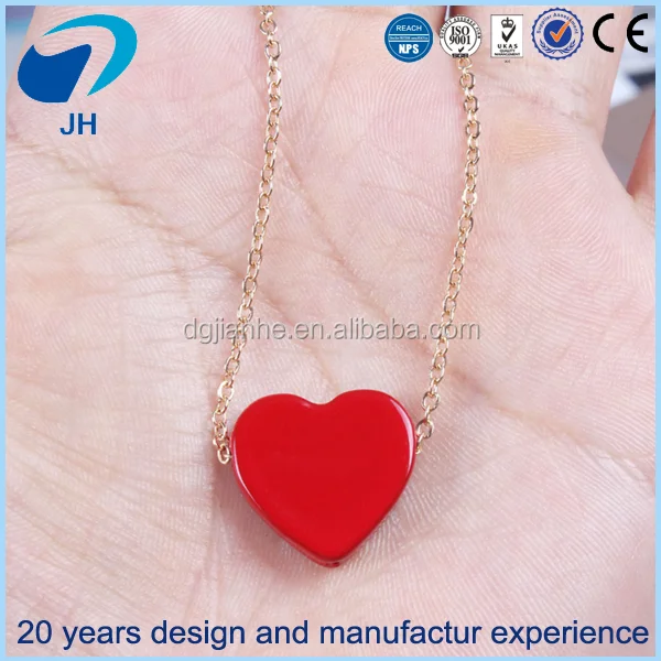 wholesale original designs beauty red heart love necklace