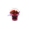 Nordic wind contracted interior decorates originality Portable metal flowerpot with bows