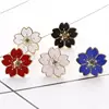 High Quality sakura Badges Brooches Blossom metal badge pin Clothing Accessory White Pink Black Blue Red