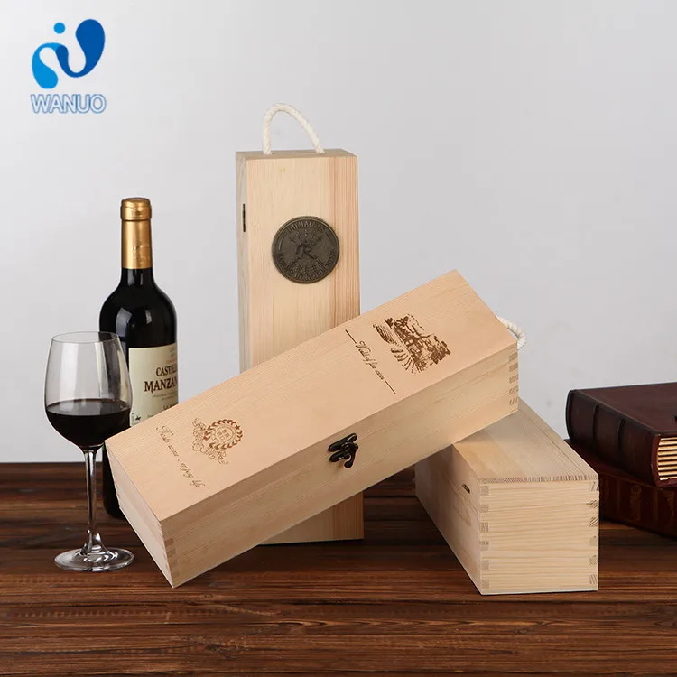 wanuocraft luxury wooden wine gift box red color for single