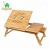 Bamboo Study Portable Laptop Desk with Cup Tray Tilting top