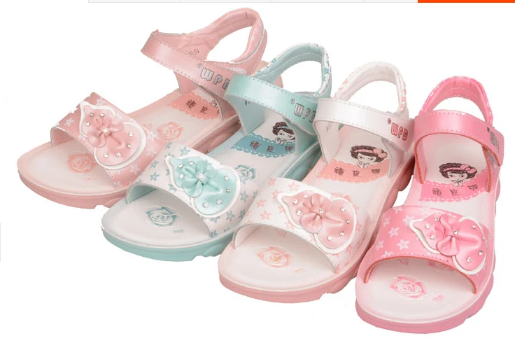 High quality girls genuine leather sandals 2015 summer new kids sandals for girls 4 color childrens girls sandals