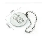 Round Shape with Chain Engraved Logo Metal Label, Custom Metal Brand Logo Tag for Handbag