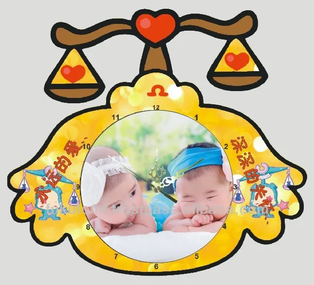 unisub sublimation constellation hardboard clock-pisces