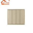 PC golden UK standard electrical push botton wall switch and socket four gang switch