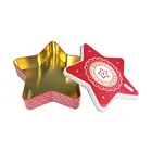 Custom made colorful star shape x'mas tin box for chocolate, pentagon shape metal christmas gift wholesale