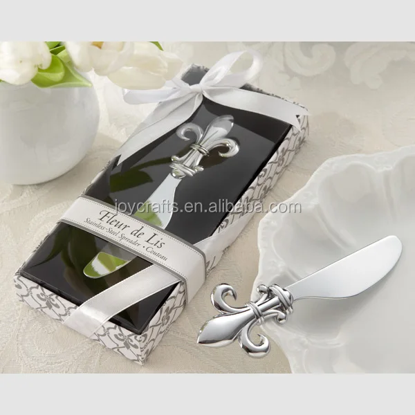 fleur de lis chrome wedding favor spreader