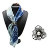 anti gold silver Pearl Diamond Flower Scarf ring buckle Jewelry Clips Brooch For Ladies Girl Gift Accessory