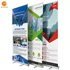 Trade Show Retractable Custom Logo Printed Pull Roll Up Banner Display Stand with 180g PP screen