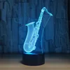 Saxophone 3D Night Light LED Remote Touch Musical InstrumenTable Lamp Fighter 3D Lamp Colorful Batteries USB Indoor Lamp