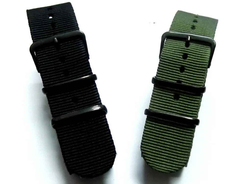 High Quality Waterproof NATO Nylon Watch Strap Belt 20 22mm Black Army Green Pin Buckle G10 Military Nylon Watchband Accessories