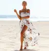 2019 New Arrival Women Summer Cotton Sexy bohemian Dress Wrapped chest print floral seaside holiday beach dress female 5XL