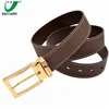 Strong Metal Pin Buckle Basic Stitched Edge Nautical Women Men's Leather Belt