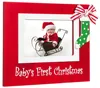Red Baby's First Christmas Stocking 4X6 PVC Photo Frame