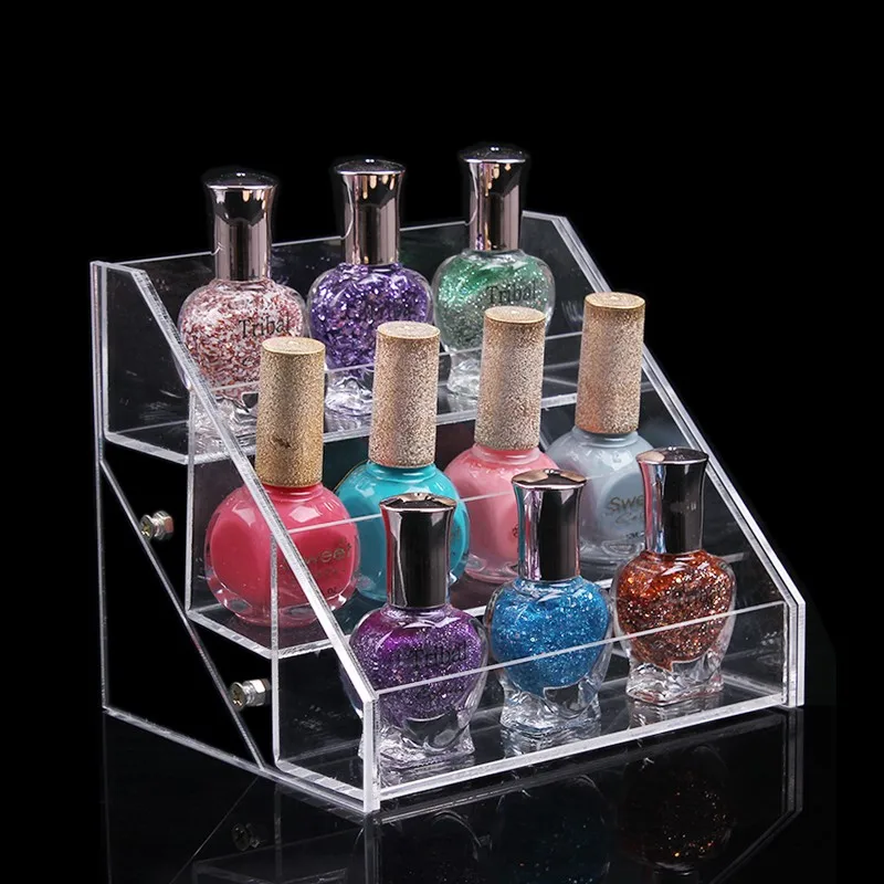 Small 3 Tier Acrylic Nail Polish Display Stand Rack Lucite Nail Polish