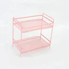550-92 home decor pink double wire mesh cabinet shelf for kitchen bathroom storage