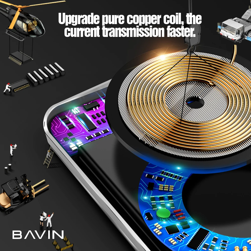 BAVIN wireless charger power bank 10000mah wireless power bank - ANKUX.COM