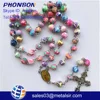Amazon hot sale plastic cross rosary, Factory wholesale acrylic polymer clay beads cross rosary, religious rosary