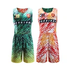 Wholesale Customized Latest Basketball Jersey Design Green And Orange Color Reversible Basketball Uniforms