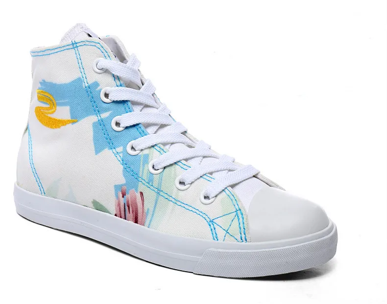 hot sale! 2015 autumn high help women's lace-up canvas sports shoes in women fashion sneakers for flat casual shoe free shipping