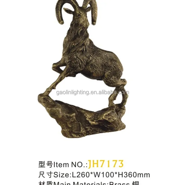 new style decoration brass goat statue sculpture for home