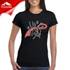 Factory Price Custom your own logo 100% Cotton Black Round Neck T Shirt for women