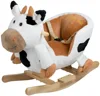 wholesales dot cow plush baby rocking chair with baby lullaby music with wheels