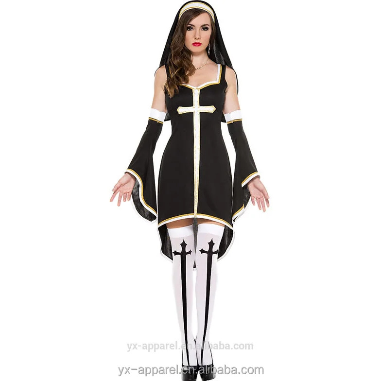 Hot sale mulheres Pecaminosamente sexy freira quente trajes de halloween