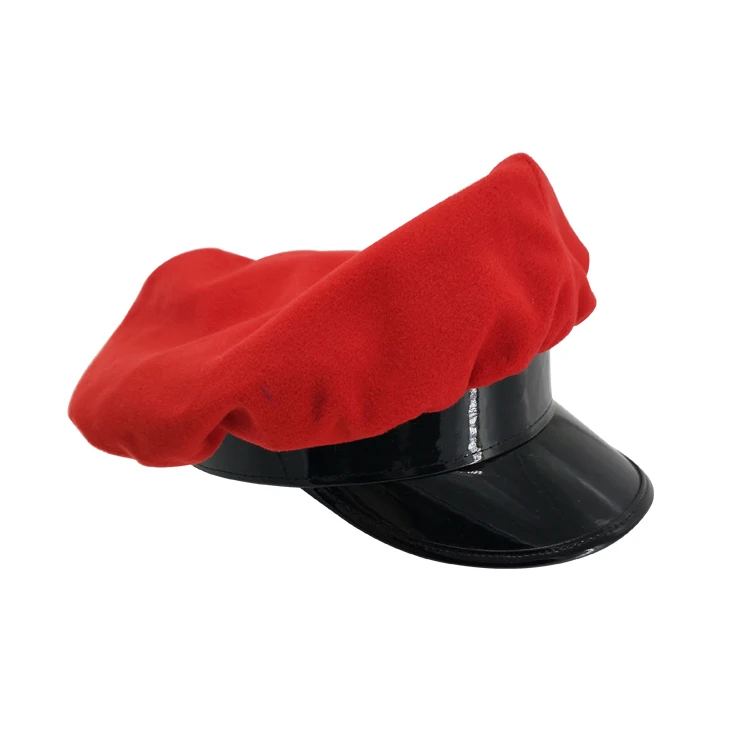 red peaked cap