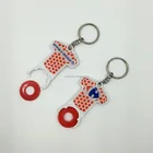 Customer Cheap Plastic Epoxy Canadian Shopping Cart Coin Key Chain