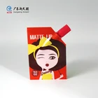New design tiny cosmetic sachet packaging pouch with lip stick spout