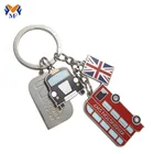 Metal craft souvenir England country bus design custom logo metal keyring
